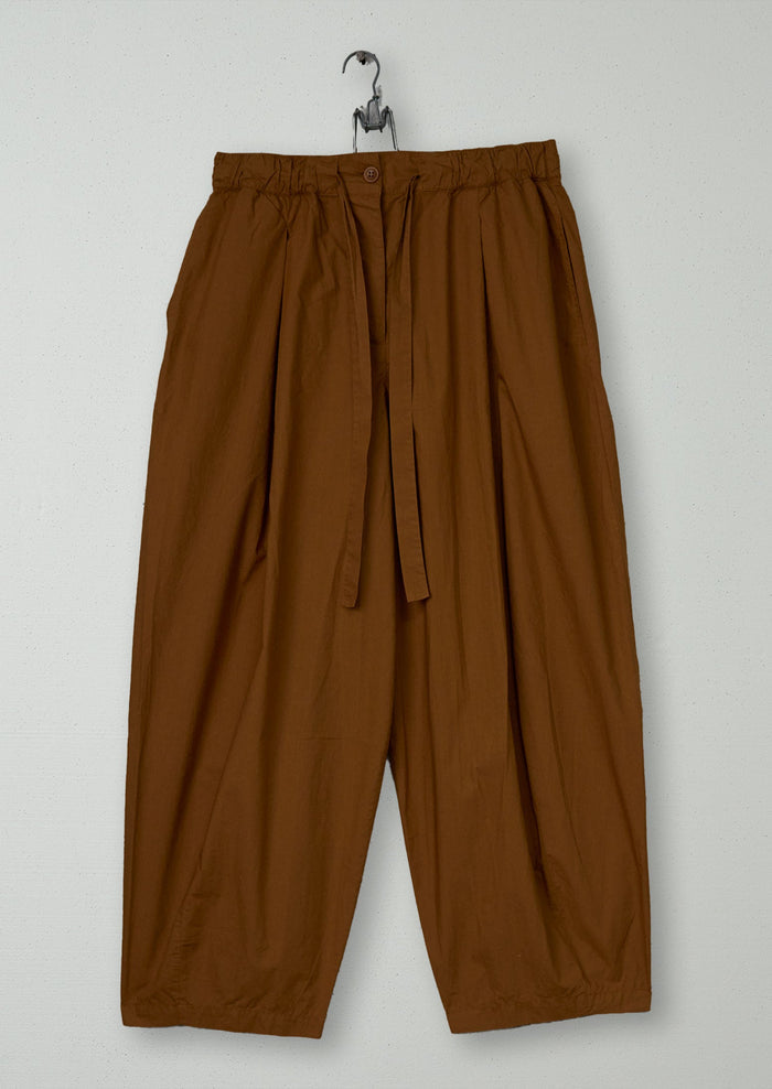 Reworn Pleated Poplin Pants Size 12 (1121) | Copper