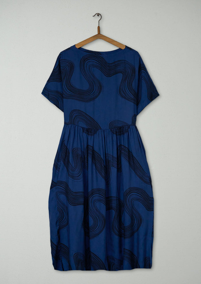 Reworn Print Drape Dress Size 14 (1939) | Multi