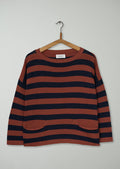 Reworn Stripe Cotton Linen Knit Top Size M (690) | Multi