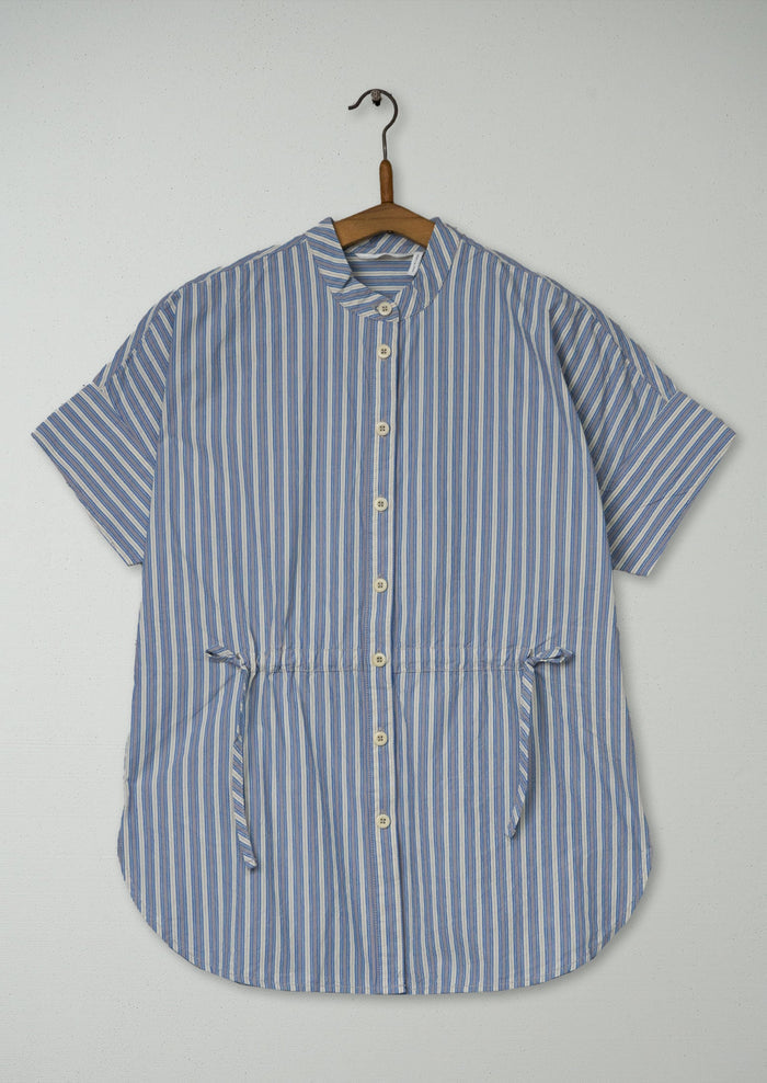Reworn Stripe Poplin Gathered Shirt Size XXS (1209) | Multi