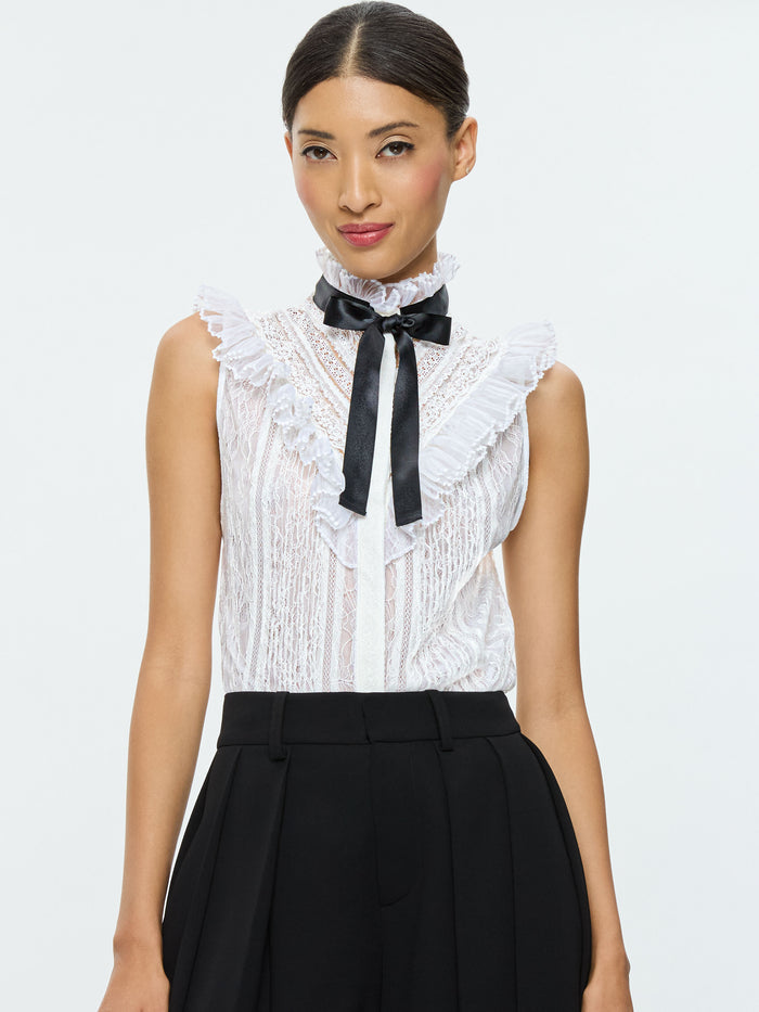RHEBA LACE BLOUSE - OFF WHITE