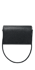 Camille La Vie Rhinestone Full Flap Satin Handbag with Detachable Strap OS / black