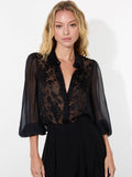 ROANNE BUTTON DOWN - GARDENIA BLACK