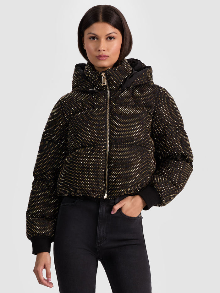 ROBENA EMBELLISHED PUFFER - BLACK/GOLD