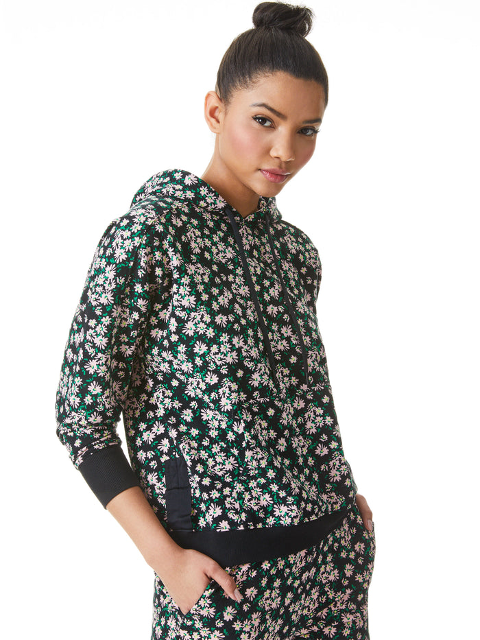 RONAN CUT OUT HOODIE - MONTEREY DITSY BLACK
