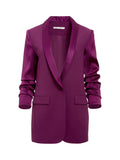 RONNIE SCRUNCHED SLEEVE BLAZER - BOYSENBERRY