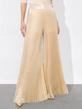 ROSALIE PLEATED PANT - CHAMPAGNE/GOLD