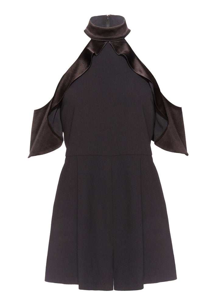 ROSELINE COLD SHLDR ROMPER - BLACK