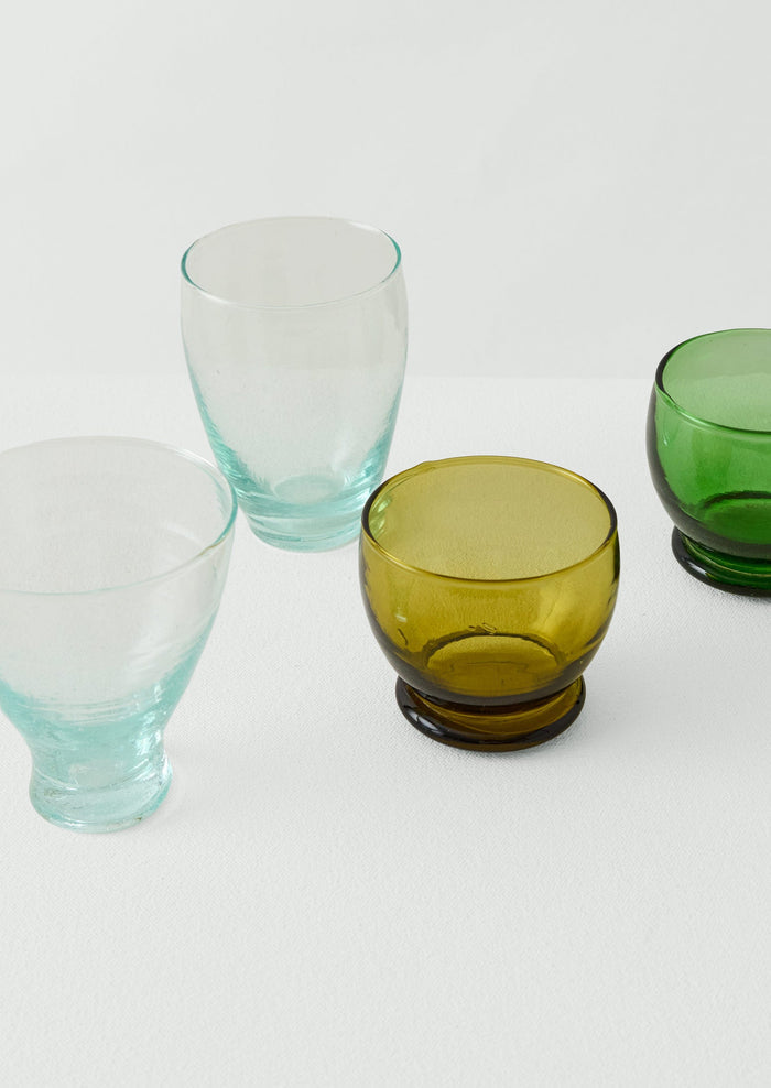 Rounded Moroccan Glasses Set | Green