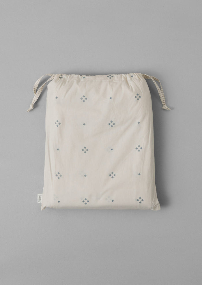 Rowan Print Duvet Cover | Ecru/Soft Blue
