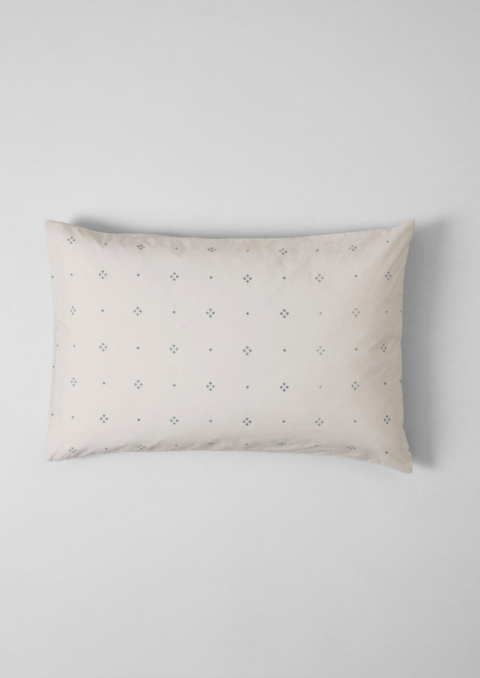 Rowan Print Housewife Pillowcase Set | Ecru/Soft Blue
