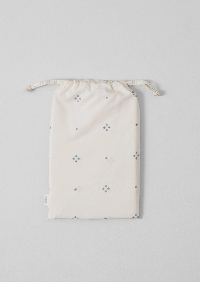 Rowan Print Housewife Pillowcase Set | Ecru/Soft Blue