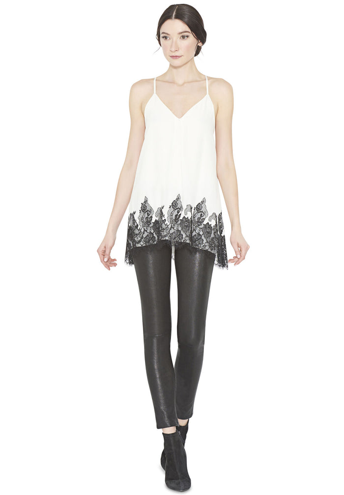 ROWENA FRONT PLEAT RCRBCK TANK - OFF WHITE/BLACK