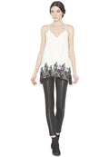 ROWENA FRONT PLEAT RCRBCK TANK - OFF WHITE/BLACK