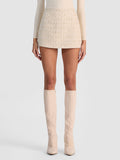 RUBI EMBELLISHED TWEED MINI SKIRT - NATURAL