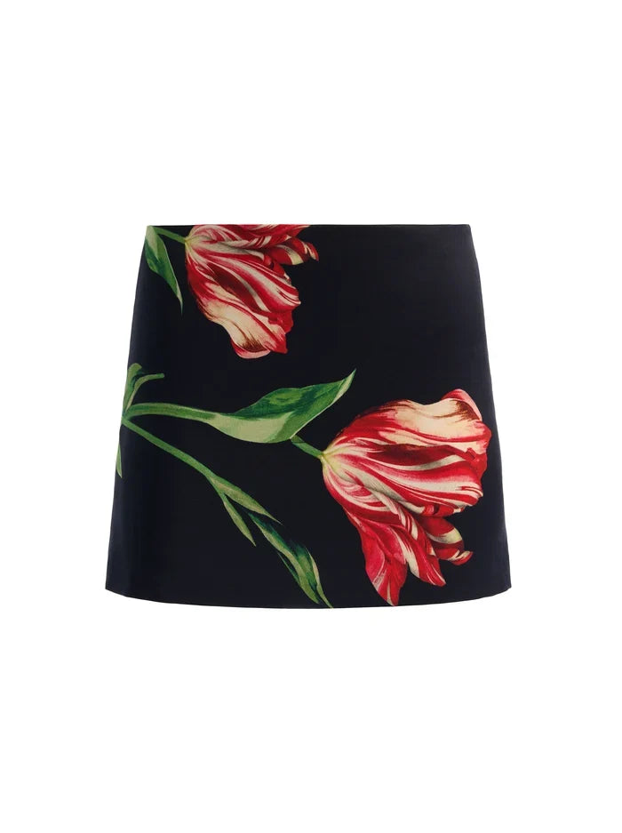 RUBI MINI SKIRT - SOFT TULIP BLACK