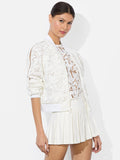 RUSSIE LACE BOMBER JACKET - OFF WHITE