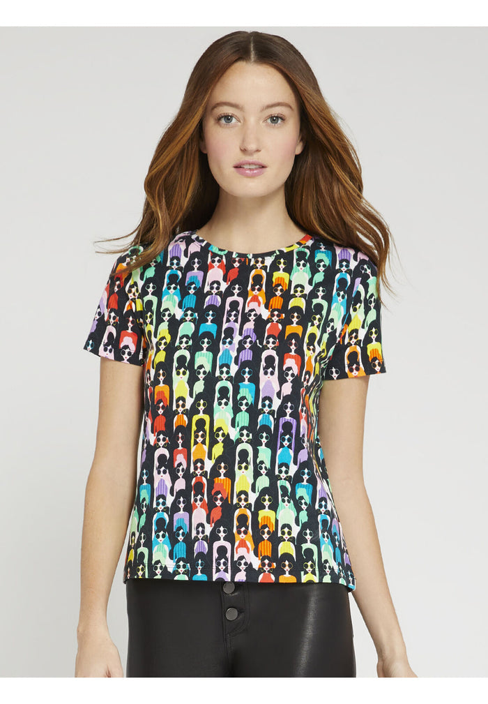 RYLYN CREW NECK TOP - RAINBOW STACE
