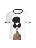 RYLYN STACEFACE SS CREW NK TOP - OFF WHITE MULTI