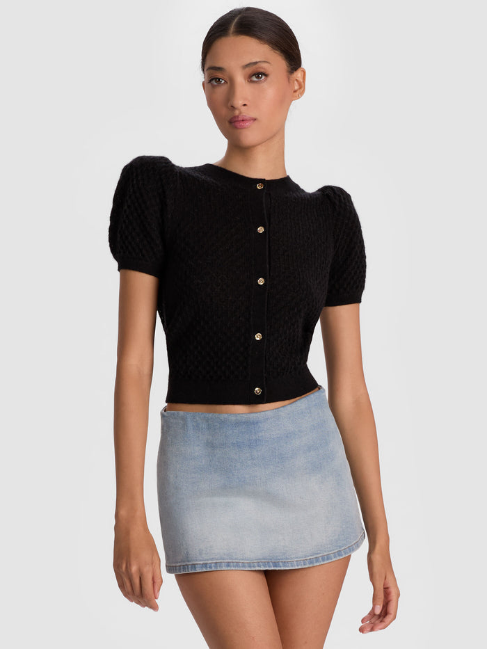 SABINE CASHMERE CARDIGAN - BLACK