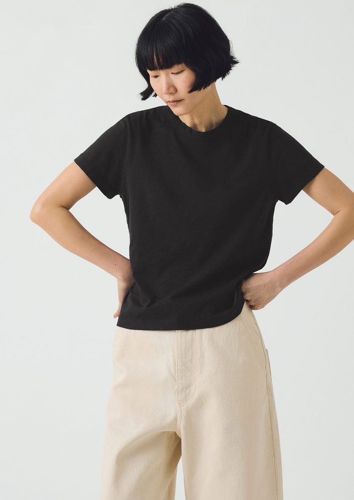 Sadie Cotton Boy Tee | Carbon Black