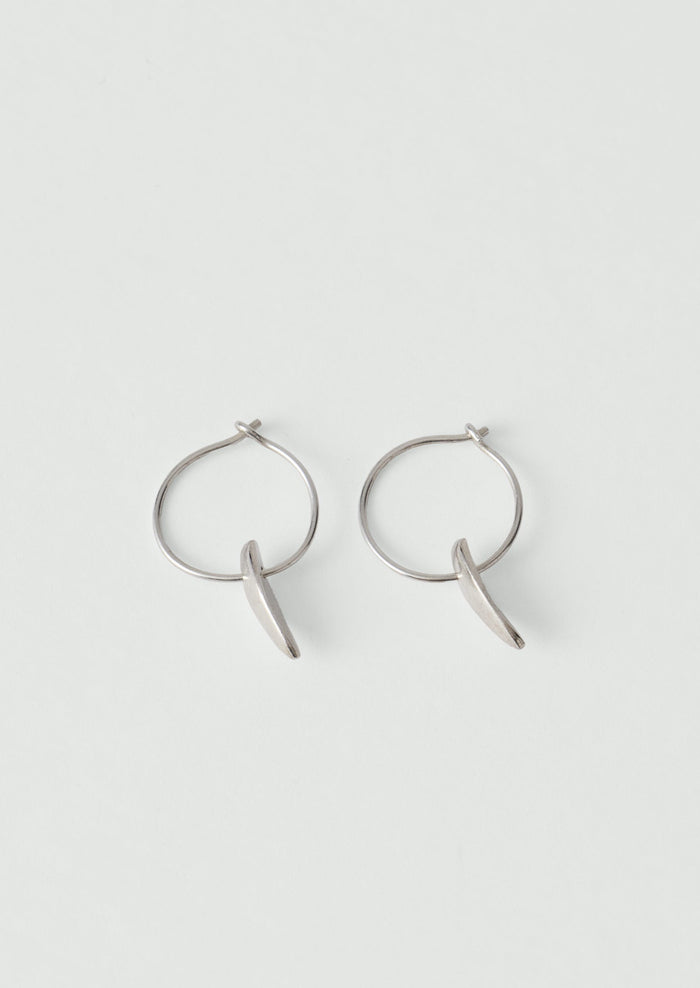 Sally Lacock Sculpted Seed Charm Hoops | Silver