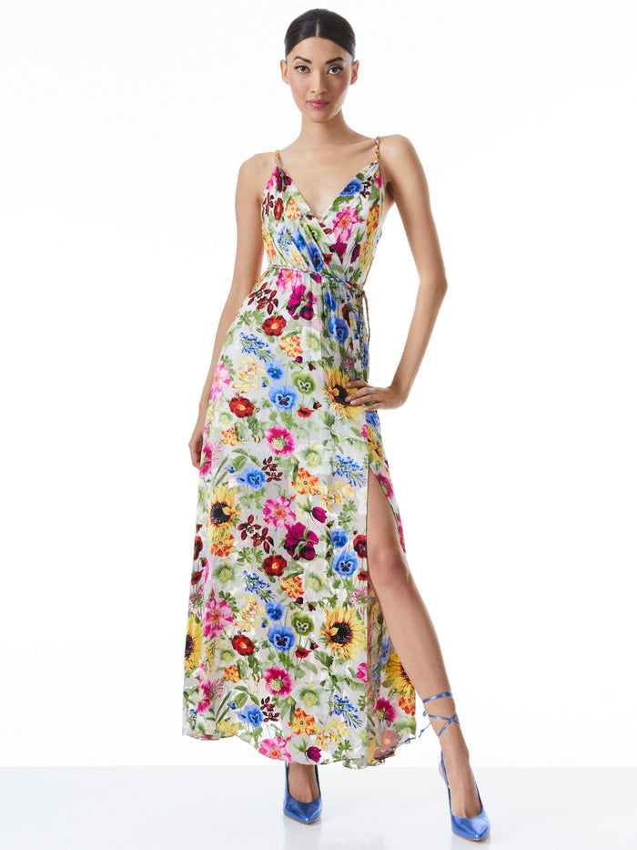 SAMANTHA WRAP BELTED MAXI DRESS - SUNDAY STROLL