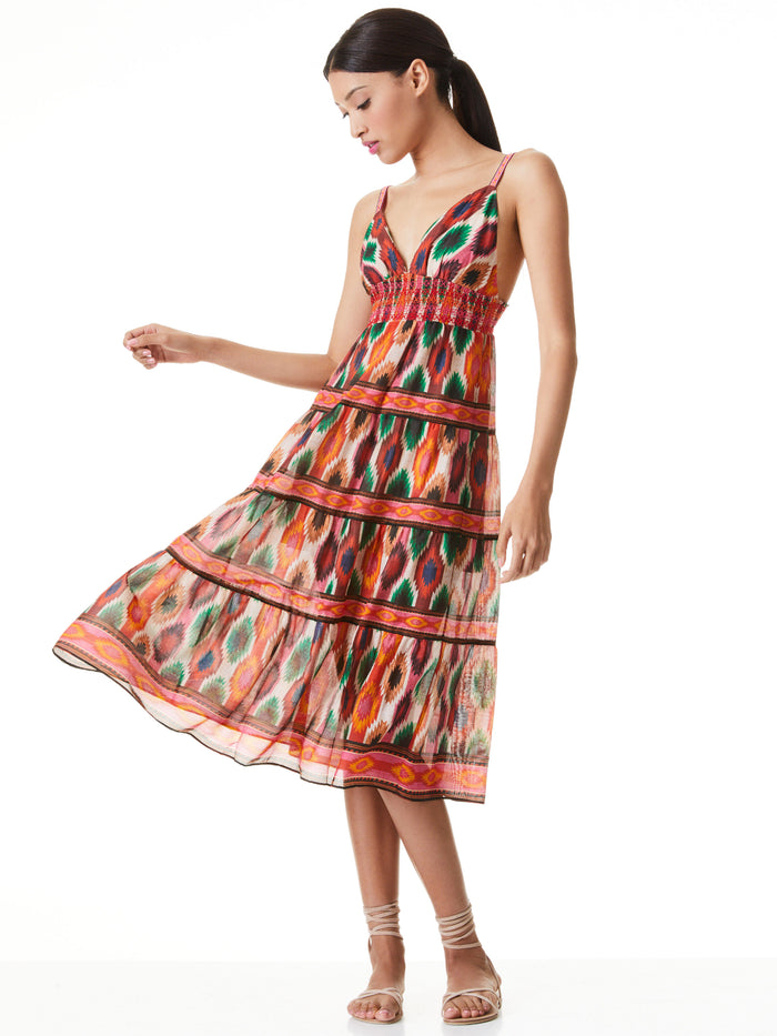 SANTINA MIDI DRESS - WARM BREEZE MULTI