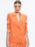 SANTOS DOUBLE BREASTED BOYFRIEND BLAZER - CORAL