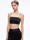 SASHA THIN STRAP CROP TOP - BLACK