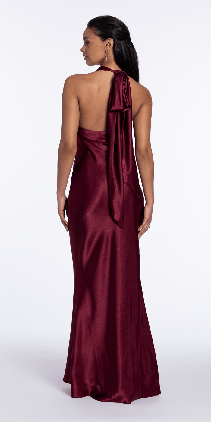 burgundy/size/4/missy/Camille La Vie/Satin Tie Back Halter Column Dress/back