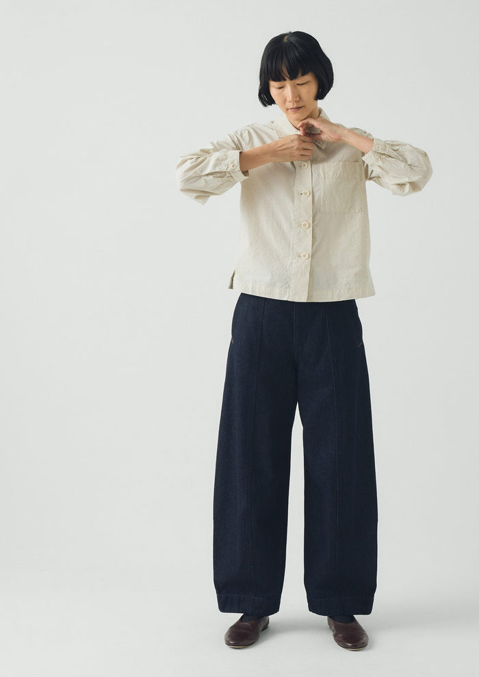 Sculpted Indigo Denim Pants | Indigo