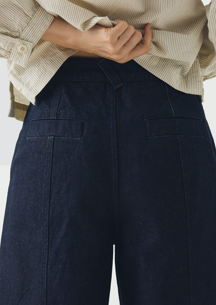 Sculpted Indigo Denim Pants | Indigo