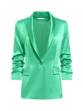 SEBASTIAN SCRUNCH SLEEVE BLAZER - JADE