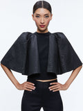 SERGIA CAPE SLEEVE TOP - BLACK