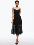 SHANTI BUTTON FRONT TIERED DRESS