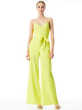 SHANTI JUMPSUIT WITH SMOCKED BACK - LEMON SORBET