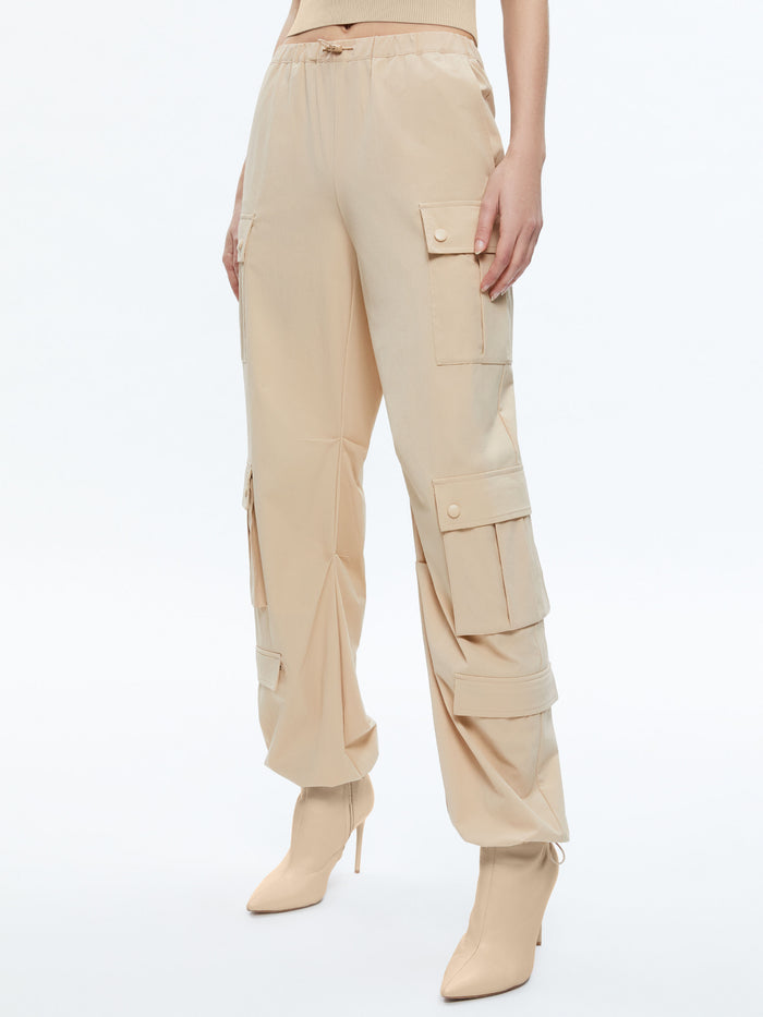 SHARA PARACHUTE CARGO PANT - ALMOND