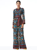 SHAWN BUTTON DOWN JUMPSUIT - SANTA MONICA MULTI/BLACK