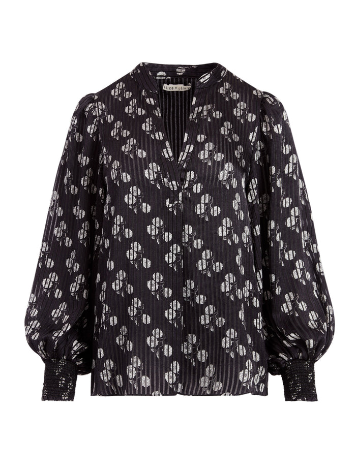 SHEILA FLORAL HENLEY TOP