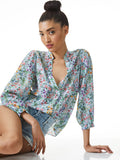 SHEILA FLORAL HENLEY TOP