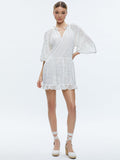 SHERRIE GATHERED TUNIC DRESS - OFF WHITE