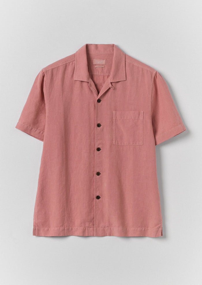 Short Sleeve Linen Shirt | Dusty Rose