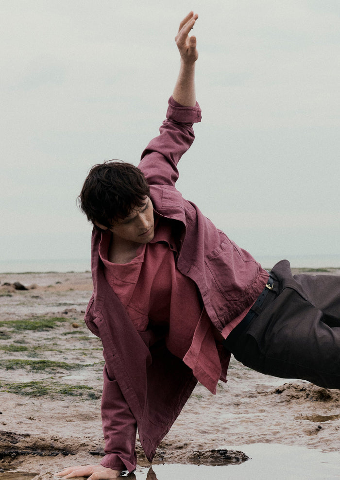 Short Sleeve Linen Shirt | Dusty Rose