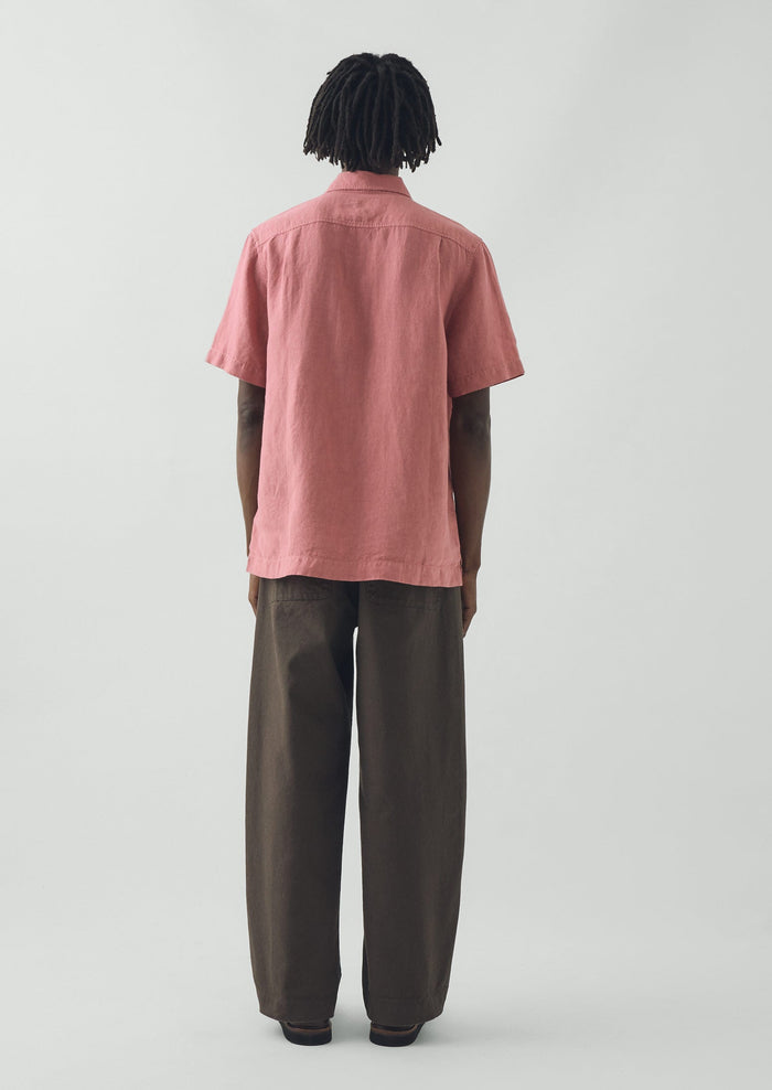 Short Sleeve Linen Shirt | Dusty Rose