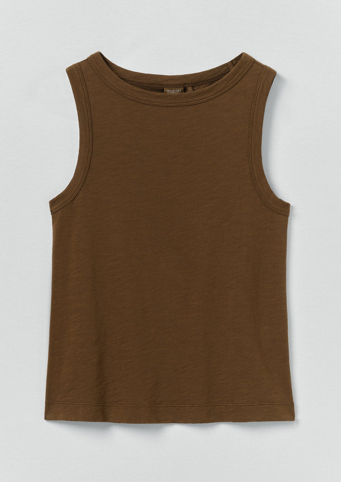 Sian Garment Dyed Cotton Tank Top | Bronze Green