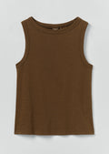 Sian Garment Dyed Cotton Tank Top | Bronze Green