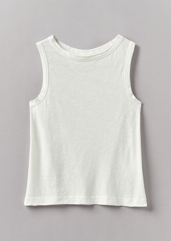 Sian Garment Dyed Cotton Tank Top | Chalk