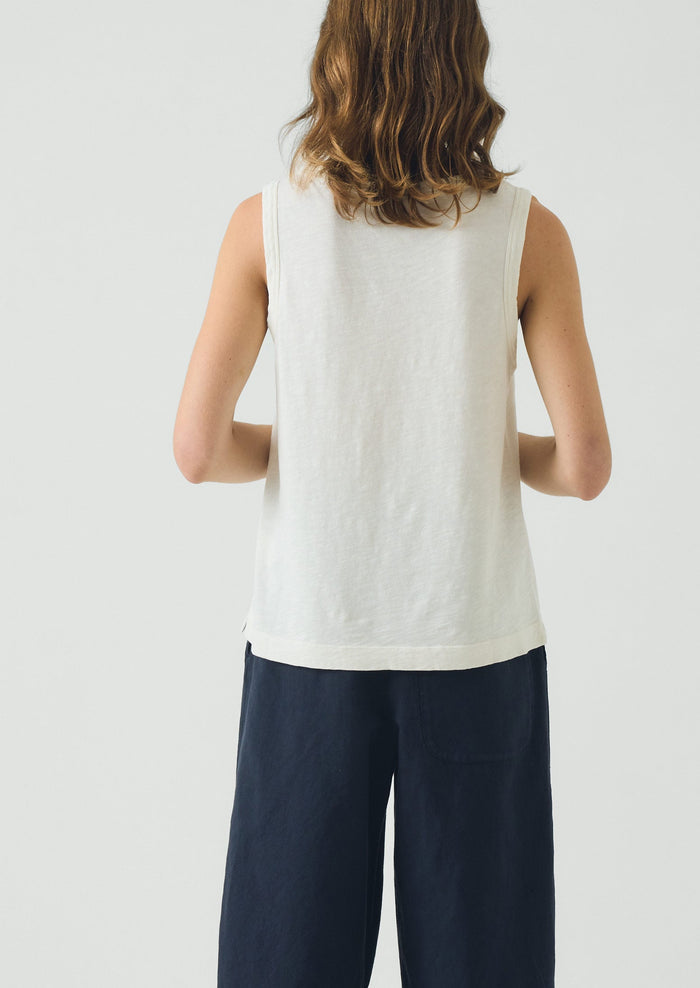 Sian Garment Dyed Cotton Tank Top | Chalk