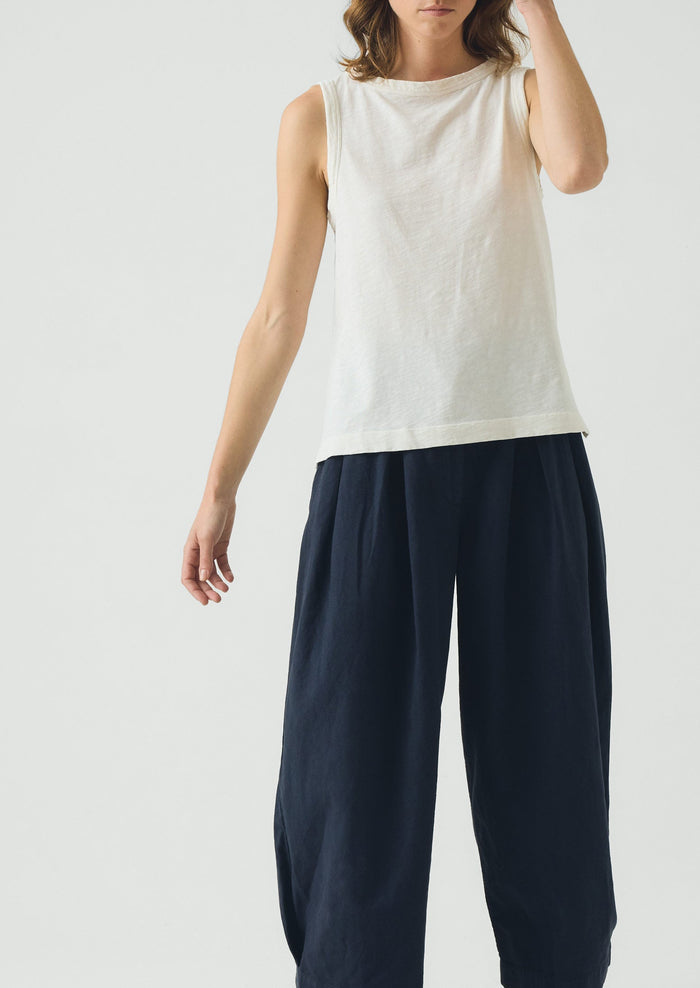 Sian Garment Dyed Cotton Tank Top | Chalk